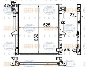 HELLA 8MK 376 790-331 radiatorius, variklio aušinimas 
 Aušinimo sistema -> Radiatorius/alyvos aušintuvas -> Radiatorius/dalys
MN135032