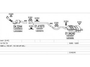 MTS C310215006453 išmetimo sistema 
 Išmetimo sistema -> Išmetimo sistema, visa