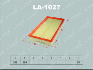 LYNXauto LA-1027 oro filtras 
 Filtrai -> Oro filtras
1J0 129 607 AE, 1J0 129 620