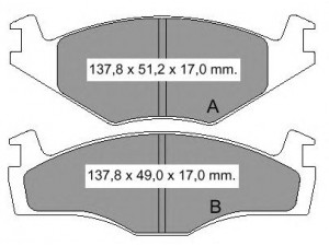 VEMA 832910 stabdžių trinkelių rinkinys, diskinis stabdys
191698151G, 171615115A, 191698151B