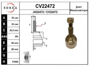 EAI CV22472K jungčių komplektas, kardaninis velenas 
 Ratų pavara -> Sujungimai/komplektas