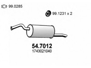ASSO 54.7012 galinis duslintuvas 
 Išmetimo sistema -> Duslintuvas
1743021040