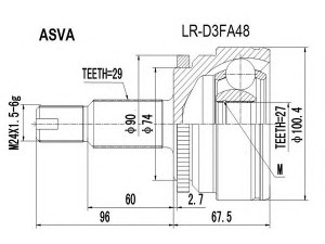 ASVA LR-D3FA48 jungčių komplektas, kardaninis velenas 
 Ratų pavara -> Sujungimai/komplektas
TDB500080, TDJ500030