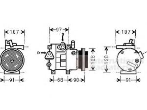 VAN WEZEL 8200K215 kompresorius, oro kondicionierius 
 Oro kondicionavimas -> Kompresorius/dalys
97701-2H100, 977012H100