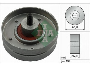 INA 532 0252 30 kreipiantysis skriemulys, V formos rumbuotas diržas 
 Diržinė pavara -> V formos rumbuotas diržas/komplektas -> Laisvasis/kreipiamasis skriemulys
6482249, 7053546, 91 SF 19A21 6AA