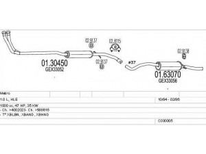 MTS C030005007489 išmetimo sistema 
 Išmetimo sistema -> Išmetimo sistema, visa