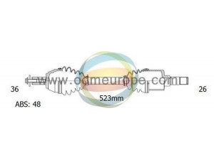 ODM-MULTIPARTS 18-151091 kardaninis velenas 
 Ratų pavara -> Kardaninis velenas
36000521