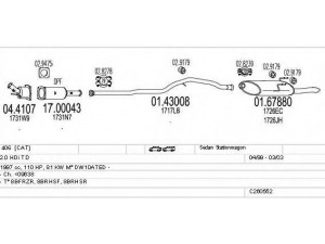MTS C260552009040 išmetimo sistema 
 Išmetimo sistema -> Išmetimo sistema, visa