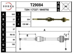 EAI T29084 kardaninis velenas 
 Ratų pavara -> Kardaninis velenas