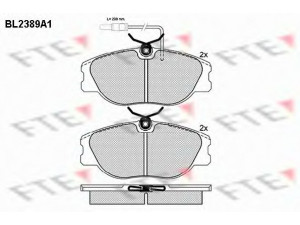 FTE BL2389A1 stabdžių trinkelių rinkinys, diskinis stabdys 
 Techninės priežiūros dalys -> Papildomas remontas
9944329