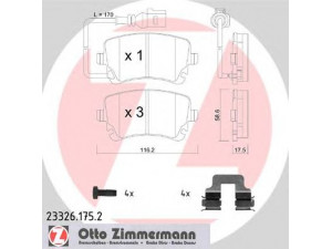 ZIMMERMANN 23326.175.2 stabdžių trinkelių rinkinys, diskinis stabdys 
 Techninės priežiūros dalys -> Papildomas remontas
7H0 698 451, 7H0 698 451 B