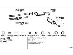 FENNO CI113 išmetimo sistema 
 Išmetimo sistema -> Išmetimo sistema, visa