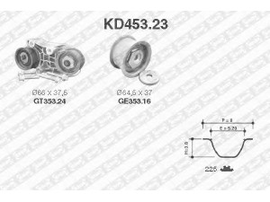 SNR KD453.23 paskirstymo diržo komplektas 
 Techninės priežiūros dalys -> Papildomas remontas
5636385, 5636422, 5636430, 5636723