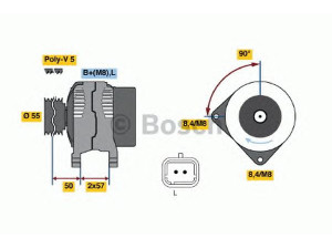 BOSCH 0 986 048 611 kintamosios srovės generatorius 
 Elektros įranga -> Kint. sr. generatorius/dalys -> Kintamosios srovės generatorius
A 002 T B6481, A 002 T C0981, A 2 T B6481