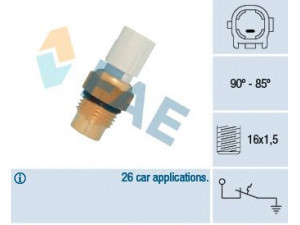 FAE 36710 temperatūros jungiklis, radiatoriaus ventiliatorius 
 Aušinimo sistema -> Siuntimo blokas, aušinimo skysčio temperatūra
89428-12150, 89428-12160, 94853091
