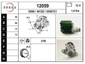 EAI 12059 starteris 
 Elektros įranga -> Starterio sistema -> Starteris
281000H060, 2810028041