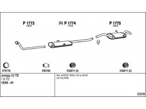 FENNO CI210 išmetimo sistema 
 Išmetimo sistema -> Išmetimo sistema, visa
