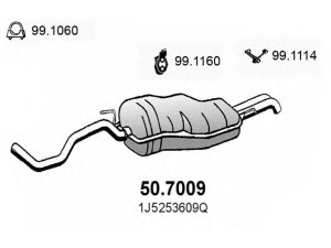 ASSO 50.7009 galinis duslintuvas 
 Išmetimo sistema -> Duslintuvas
1J5253609AJ, 1J5253609J, 1J5253609L