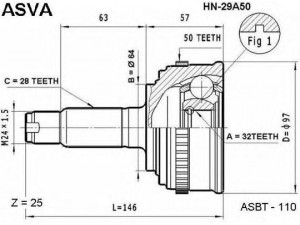 ASVA HN-29A50 jungčių komplektas, kardaninis velenas 
 Ratų pavara -> Sujungimai/komplektas
44010-S30-950, 44010-S30-N20, 44010-S30-N50