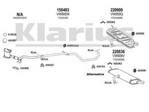 KLARIUS 931148E išmetimo sistema 
 Išmetimo sistema -> Išmetimo sistema, visa