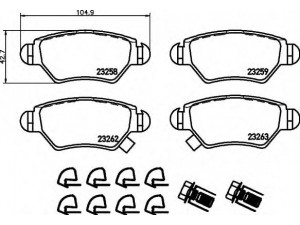 HELLA 8DB 355 019-271 stabdžių trinkelių rinkinys, diskinis stabdys 
 Techninės priežiūros dalys -> Papildomas remontas
09117717, 09195685, 09198598, 1605025
