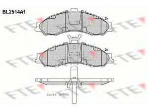 FTE BL2514A1 stabdžių trinkelių rinkinys, diskinis stabdys 
 Techninės priežiūros dalys -> Papildomas remontas