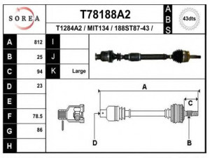 EAI T78188A2 kardaninis velenas