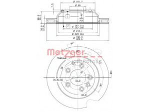 METZGER 25136 V stabdžių diskas 
 Stabdžių sistema -> Diskinis stabdys -> Stabdžių diskas
955 352 401 30, 955 352 401 31
