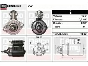 DELCO REMY DRS0360 starteris 
 Elektros įranga -> Starterio sistema -> Starteris
091911023, 091911023X