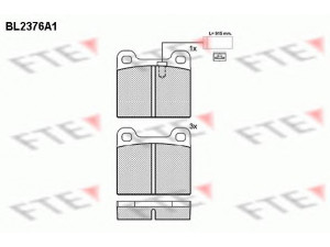 FTE BL2376A1 stabdžių trinkelių rinkinys, diskinis stabdys 
 Techninės priežiūros dalys -> Papildomas remontas
0060778257