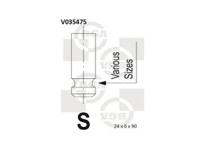 BGA V035475 išleidimo vožtuvas 
 Variklis -> Variklio uždegimo laiko reguliavimo kontrolė -> Vožtuvų eilė -> Vožtuvai/dalys
LGH100820