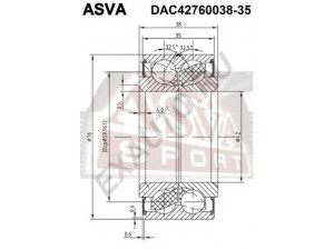 ASVA DAC42760038-35 rato guolis 
 Ašies montavimas/vairavimo mechanizmas/ratai -> Rato stebulė/montavimas -> Rato guolis
