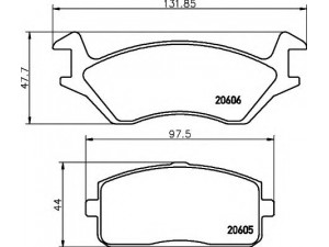 HELLA 8DB 355 007-231 stabdžių trinkelių rinkinys, diskinis stabdys 
 Techninės priežiūros dalys -> Papildomas remontas
0446510060, 0446510180, 0449110030