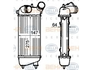 HELLA 8ML 376 760-711 tarpinis suslėgto oro aušintuvas, kompresorius 
 Variklis -> Oro tiekimas -> Įkrovos agregatas (turbo/superįkrova) -> Tarpinis suslėgto oro aušintuvas
0384.G2
