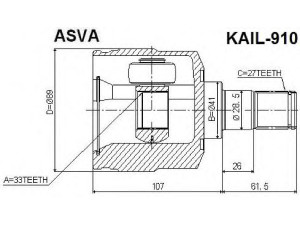 ASVA KAIL-910 jungčių komplektas, kardaninis velenas 
 Ratų pavara -> Sujungimai/komplektas
49505-2EA20, 49505-2EA90, 49505-2EJ10