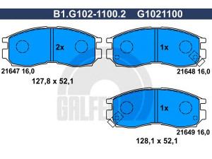 GALFER B1.G102-1100.2 stabdžių trinkelių rinkinys, diskinis stabdys 
 Techninės priežiūros dalys -> Papildomas remontas
MB699174, MB699266, MB858375, MB858583