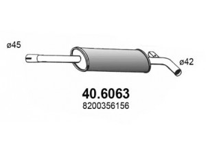 ASSO 40.6063 vidurinis duslintuvas 
 Išmetimo sistema -> Duslintuvas
8200356126, 8200356129, 8200356156