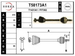 EAI T58173A1 kardaninis velenas