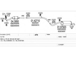 MTS C310057006300 išmetimo sistema 
 Išmetimo sistema -> Išmetimo sistema, visa