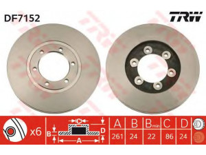 TRW DF7152 stabdžių diskas 
 Dviratė transporto priemonės -> Stabdžių sistema -> Stabdžių diskai / priedai
0K60A33251, 0K60A33251A, 0K60A33251AC