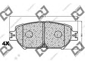 DJ PARTS BP1137 stabdžių trinkelių rinkinys, diskinis stabdys 
 Techninės priežiūros dalys -> Papildomas remontas
04465-33240, 04465-33250, 04465-33260