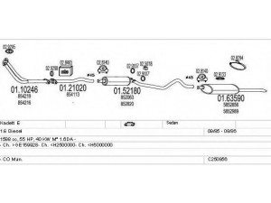 MTS C250856005128 išmetimo sistema 
 Išmetimo sistema -> Išmetimo sistema, visa
