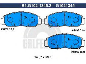 GALFER B1.G102-1345.2 stabdžių trinkelių rinkinys, diskinis stabdys 
 Techninės priežiūros dalys -> Papildomas remontas
45022-S6E-E50, 45022-S7A-E00, 45022-S7A-E50