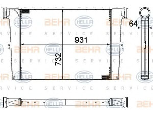 HELLA 8ML 376 755-451 tarpinis suslėgto oro aušintuvas, kompresorius 
 Variklis -> Oro tiekimas -> Įkrovos agregatas (turbo/superįkrova) -> Tarpinis suslėgto oro aušintuvas
81.06130.0208, 81.06130.0226