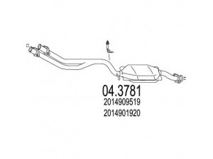 MTS 04.3781 katalizatoriaus keitiklis 
 Išmetimo sistema -> Katalizatoriaus keitiklis
2014901920, 2014909519