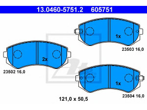 ATE 13.0460-5751.2 stabdžių trinkelių rinkinys, diskinis stabdys 
 Techninės priežiūros dalys -> Papildomas remontas
44060-VB190, 44060-VC090, D4060-VC090