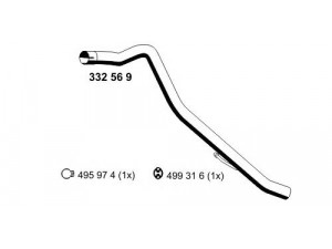 ERNST 332569 išleidimo kolektorius 
 Išmetimo sistema -> Išmetimo vamzdžiai
1 565 517, 1 772 424