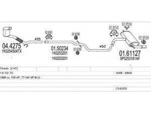 MTS C310379016009 išmetimo sistema 
 Išmetimo sistema -> Išmetimo sistema, visa