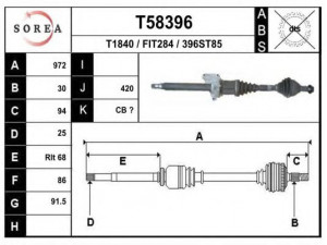 EAI T58396 kardaninis velenas 
 Ratų pavara -> Kardaninis velenas
