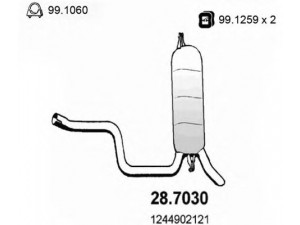 ASSO 28.7030 galinis duslintuvas 
 Išmetimo sistema -> Duslintuvas
1244902121, 1244918801